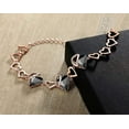 thumbnail image 3 of Leafael 18K Rose Gold Plated Love Heart Link Bracelet with Tourmaline Black Healing Stone Crystal for Protection, Jewelry Gifts for Women, 7" Chain + 2" Extender, 3 of 8