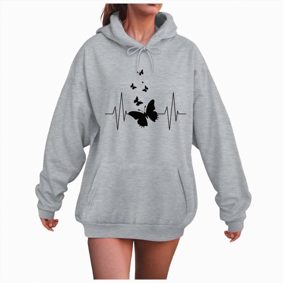 Towmus Sweat Shirts for Womens Cute Graphic Print Love Heart Pullover Tops Drawstring Hoodie Casual Teens Girls Coats