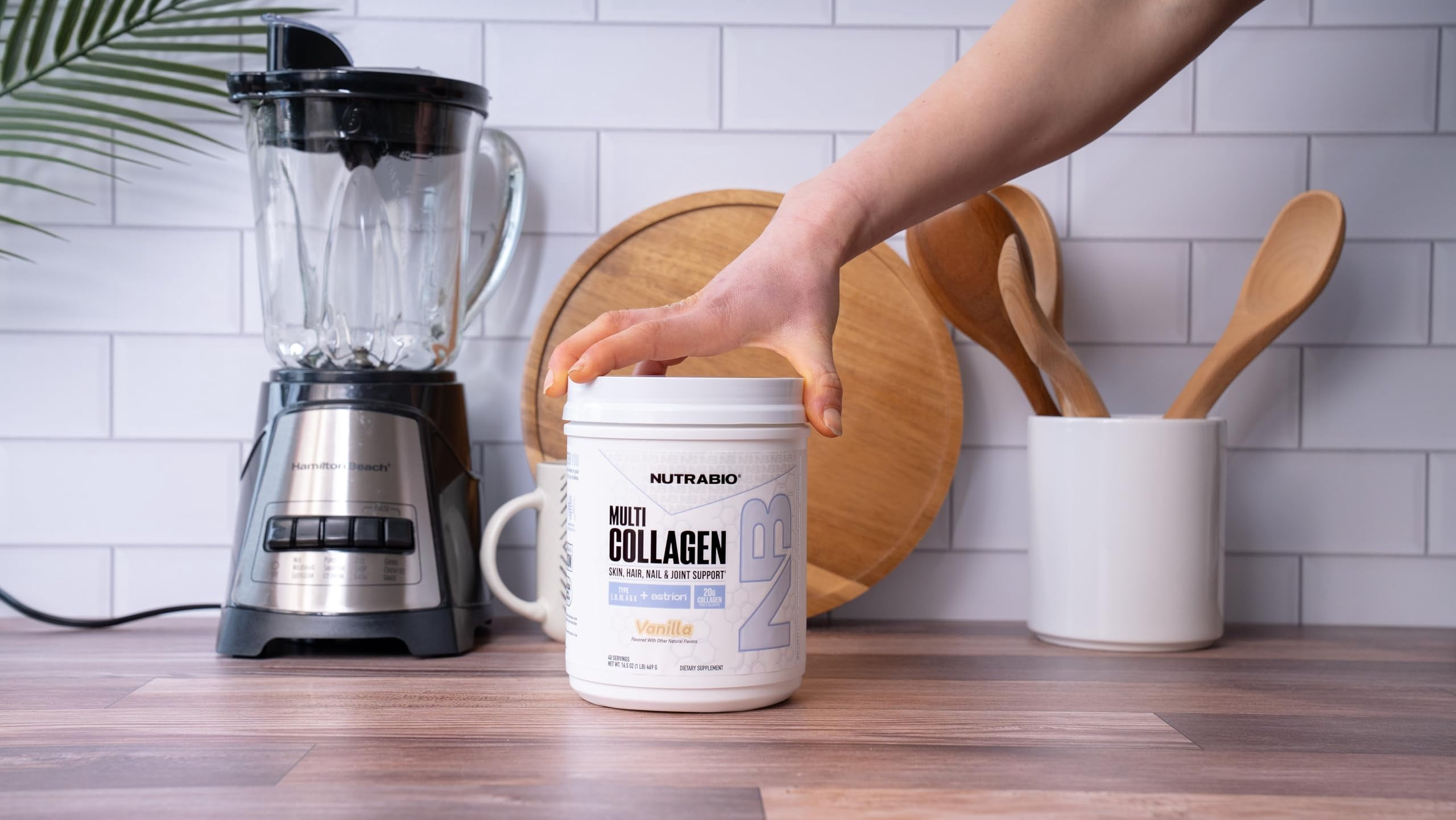 NutraBio Multi Collagen Powder- Hydrolyzed Collagen Peptides for Glowing Hair & Skin- Grass-Fed- Collagen Powder for Women and Men- 45 Servings- Vanilla