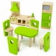 thumbnail image 1 of Muebles de casa de muñecas de madera|Hechos de madera segura y pintura brillante a base de agua|Compatible con la mayoría de las casas de muñecas|Cocina comedor, 1 of 1