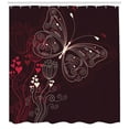 thumbnail image 3 of Ambesonne Romantic Shower Curtain, Floral Heart Pattern, 69"Wx75"L, Maroon Red Beige, 3 of 3