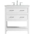 thumbnail image 4 of Pemberly Row Meuble-Lavabo de Salle de Bain Moderne à Dessus à Quartz Simple de 30 Pouces en Blanc, 4 of 15