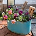 thumbnail image 2 of Blue Metal Basket Tool Organizer Flower Garden, 2 of 6