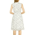 thumbnail image 3 of MODA NOVA Junior's V Neck Abstract Print Sleeveless Swing Sun Dress, 3 of 5