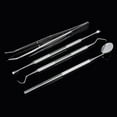 thumbnail image 1 of 4Pcs Stainless Steel Dental Instruments Mouth Mirror Probe Scraper Tweezers Teeth Hygiene Kit Oral Care, 1 of 5