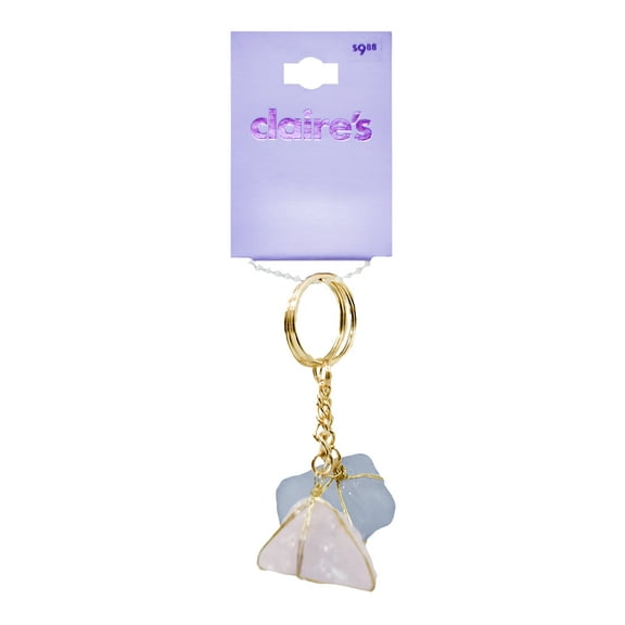 Claire's Teenagers Pink and Blue Crystal Cage Keychains, Keyring Set, 2 Pack