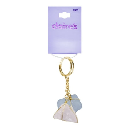 Claire's Teenagers Pink and Blue Crystal Cage Keychains, Keyring Set, 2 Pack