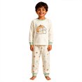 thumbnail image 6 of JIAYUE Girls Halloween Pajama 2 Piece Set Striped Print Crew Neck Long Sleeve Tops And Pants Loungewear for Indoor Nightwear,140 7Y, 6 of 8