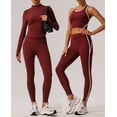 thumbnail image 2 of PISONIC Womens Workout Set Two Piece Racerback Color Block Tank Tops Matching High Waist Leggings Gym Work Out Outfits, 2 of 9