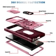 thumbnail image 3 of Allytechgroup Case for Samsung Galaxy S25 Ultra with 360° Rotatable Kickstand, [Slide Camera Cover] Shockproof Soft Bumper Rugged PC Phone Case Support Magnetic Car Mount for Women Men, Pink+Winered, 3 of 11