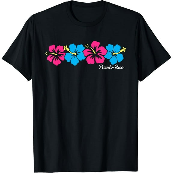 Puerto Rico Hibiscus Flower Boys Girls Vacation Souvenir T-Shirt