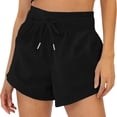 thumbnail image 2 of YVNAURA Women's Quick Dry High Waist Shorts with Side Pockets, 2026 Summer Stretchy Athletic Running Shorts for Women, 4 Way Stretch Loose Fit Gym Workout Outdoor Sports Shorts,Black,XS, 2 of 6