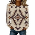 thumbnail image 2 of TaTaai Women Fashion Retro Western Graphic Print Round Neck Regular Shoulder Long Sleeve Sweatshirt Casual Loose Soft Top for Daily Streetwear Office Spring Winter Gift, 2 of 4