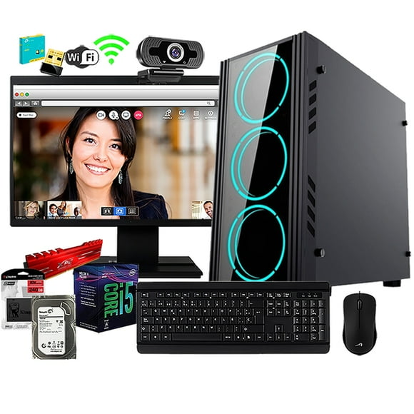 Pc Computadora Intel I5 960gb Ssd 16gb Ram Webcam Wifi usb gabinete RGB Monitor 21.5" FULL HD Neucomputo computadora, armada, i5