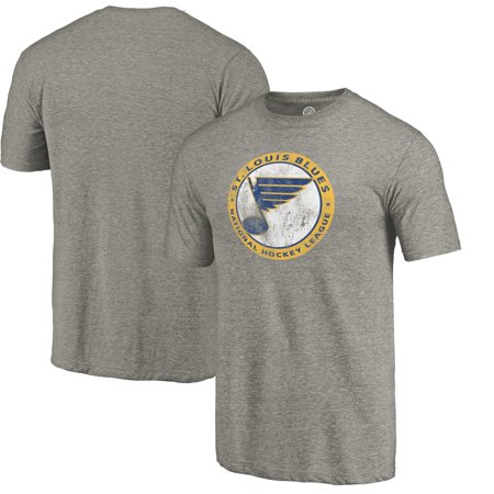 St. Louis Blues Throwback Logo 1970 Tri-Blend T-Shirt - Ash