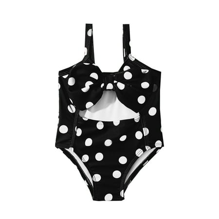 

Toddler Summer Sleeveless Girls Swimsuit Polka Dot Red Black Yellow Swimwear Swimsuit Bikini