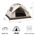 thumbnail image 4 of Tienda De Acampar Casa Campaña Camping Grande Impermeable Beige Cafe, 4 of 5