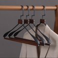 thumbnail image 4 of wood coat Hanger Metal Wooden Suit Hanger With Wid Shoulder Clothes Rack Wardrobe Organizer Cabides Para Roupa Coat Rack, 4 of 6