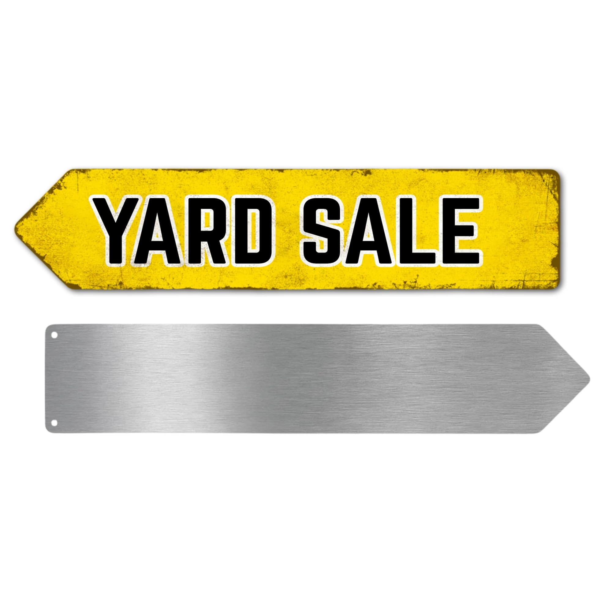 Yard Sele Metal Sign by DC | Arrow Metal Directional Signage for Indoor & Outdoor | 3x12 Rust-Free Aluminum Sign | Home & Garden Signage UV Protected Road LEFT Arrow Sign | Made in USA