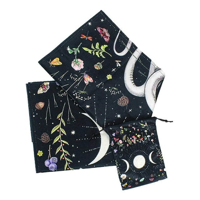 Moonphase Astrologys Tablecloth with Drawstring Bag Tarots Divinations Tablecloth Altars Cloth Divinations Accessory