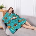 thumbnail image 5 of Oversized Wearable Blanket Hoodie,Halloween Black Cats with Pumpkins Sherpa Blanket Hoodie with Super Pockets,Super Warm Fuzzy Pullover for Women & Men, 5 of 6