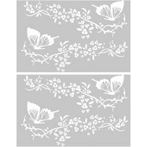 4Pcs Floral Butterfly Decals Butterflies Kissing Flowers Car Decal Reflective Vinyl Waterproof Sticker Women Car Stickers