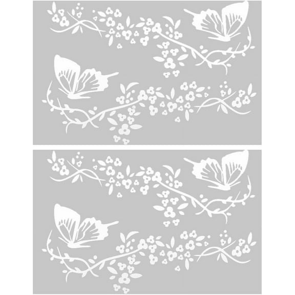 4Pcs Floral Butterfly Decals Butterflies Kissing Flowers Car Decal Reflective Vinyl Waterproof Sticker Women Car Stickers for Auto Truck SUV Wall Art Laptop White White