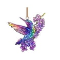 thumbnail image 2 of Stained Glass Hummingbird Suncatcher, Ruroz 8 inch Stained Glass Window Hanging Yard Décor with Flowers, Sun Catcher for Home Decor, Garden, Patio Bird Window Art Gift for Nature and Bird Lovers, 2 of 7