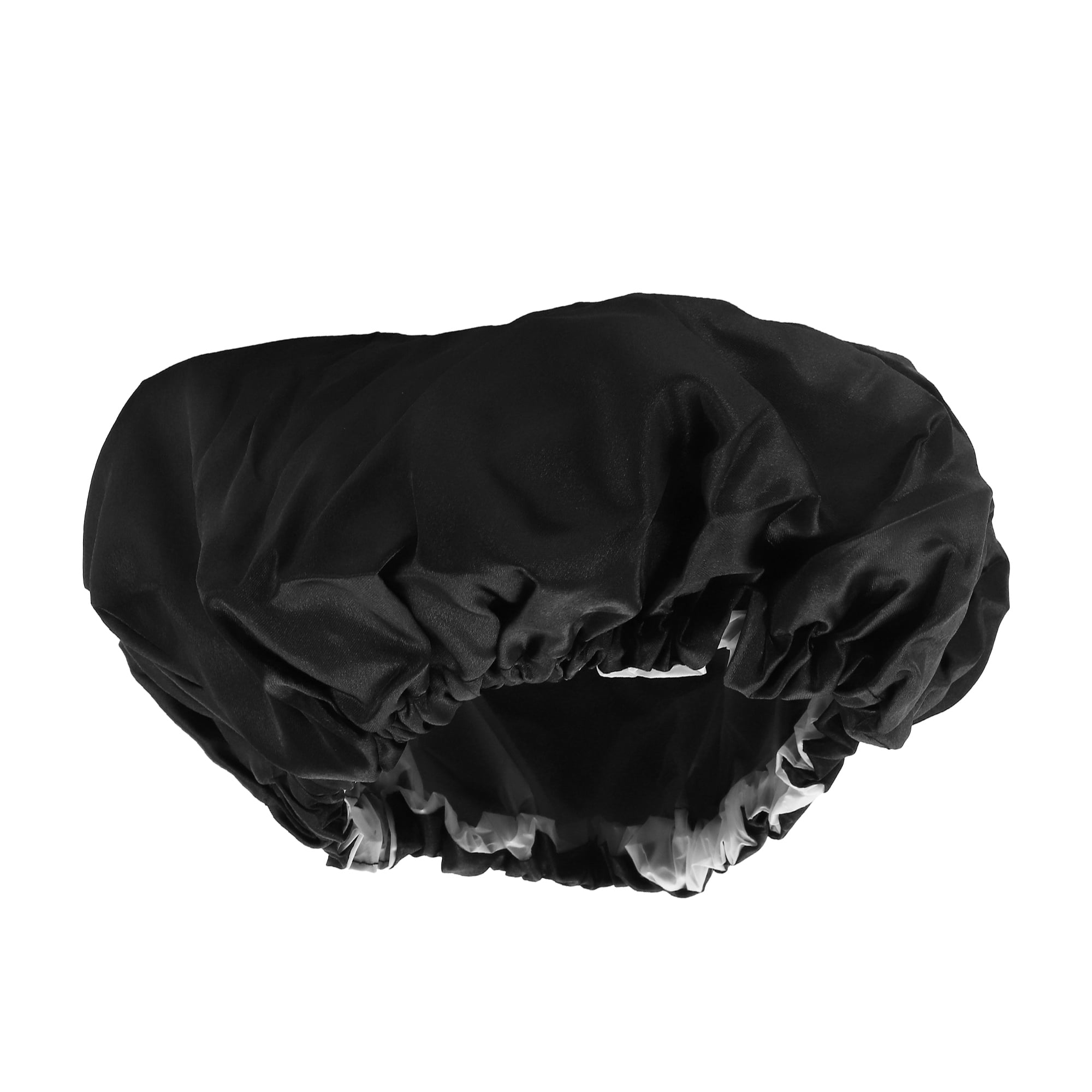 Unique Bargains 1 Pc Durable Double Layer Shower Cap Black