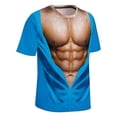 thumbnail image 5 of Nmnitkp Funny Shirts Men Half Shirts Leaks Muscle Muscle Fitness Chest T-Shirts 3D Print Fashionable and Cool Mens T-shirts Graphics Pattern Crewneck Short Sleeve Tees(Plus Size）, 5 of 5