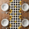 thumbnail image 6 of Sunflower Checked Table Runner - 60 Inch Long, Kitchen Dining Table Runner Dresser Scarves, Vintage Garden Floral Bees Farmhouse Farmhouse Decor for Coffee Tables Wedding Party Banquet, 6 of 8