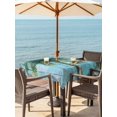thumbnail image 4 of Square Outdoor Tablecloth with Umbrella Hole Coastal Blue Green Outside Table Cloth Waterproof Patio Table Cover Ocean Beach Tropical Plant Starfish Zipper Tablecloths for Picnic Camping 60x60 Inch, 4 of 8