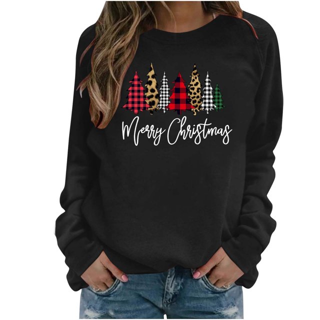 Sudaderas Con Capucha de Navidad Para Mujer Blusa de Manga Larga Suelta Con Estampado de Moda Tops Casuales Odeerbi ODB191660
