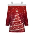 thumbnail image 5 of Fiudx Liquidación de Ahorros de Verano Top de Camiseta con Estampado Navideño de Doble Hombro Informal a La Moda para Mujer, 5 of 5