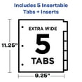 Avery Big Tab Dividers for 3 Ring Binders, 5Tab Set, ThreePocket