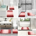 thumbnail image 2 of Sortora Microfiber Toilet Rugs U-Shaped, Shaggy Soft and Absorbent Bathroom Rugs, Non-Slip, Thick Plush Bathroom Mat, Machine Washable Dry Contour Bath Mats for Toilet Base, 20" x 20", Burgundy, 2 of 6