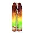 thumbnail image 5 of Pants for Women, Woman Halloween Printing Elastic Waist Drawstring Wide Leg Long Pants, 5 of 5