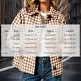 thumbnail image 4 of TGSLY Women's Checkered Cropped Jacket Causal Collared Button Down Gingham Coat Loose Fit Long Sleeve Trendy Street Fall Winter Outerwear with Pockets S, 4 of 7