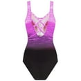 thumbnail image 4 of Women Red/Blue/Purple Gradient Criss Cross Back One Piece Swimsuit, 4 of 4