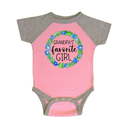 

Inktastic Grandpa s Favorite Girl Blue Flower Wreath Gift Baby Girl Bodysuit
