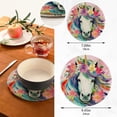 thumbnail image 3 of 2Pcs Unicorn Watercolor Pot Holders, Round Cotton Thread Weave Trivets Pot Holders Set for Pot, Bowl, Hot Dishes, Plates, Coasters Home Decor Gifts, 3 of 7