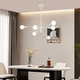 thumbnail image 2 of Deyidn 6-Light Sputnik Chandelier with Adjustable Height, Vintage White Rubbed Gold Ceiling Light Fixture for Dining Room Kitchen Island, 2 of 7