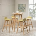 thumbnail image 4 of GDF Studio Tenley Mid Century Modern Upholstered 5 Piece Bar Set, Green Tea Fabric and Natural Oak, 4 of 6