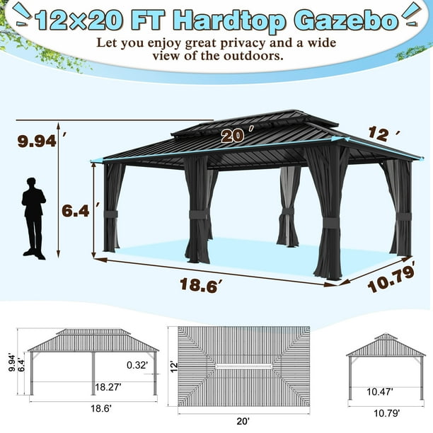 VEIKOUS Gazebo for hotel guests to relax outdoors - Walmart