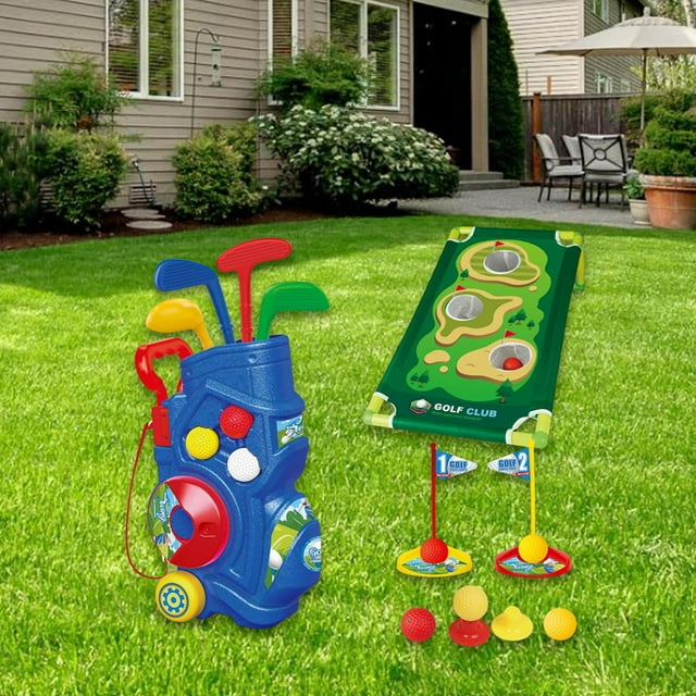 Juego de Golf para Niños Pequeños, Juegos de Juguetes de Golf, Tapete para Putting, Regalos, Hoyos de Práctica, Putter, Juguetes Deportivos, Juego de 15 piezas