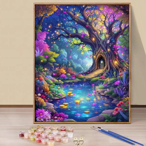 JYLMOOD Paint by Numbers for Adults Kits, DIY Easy Painting by Numbers for Gift Home Wall Decoration 16x20in without Frame