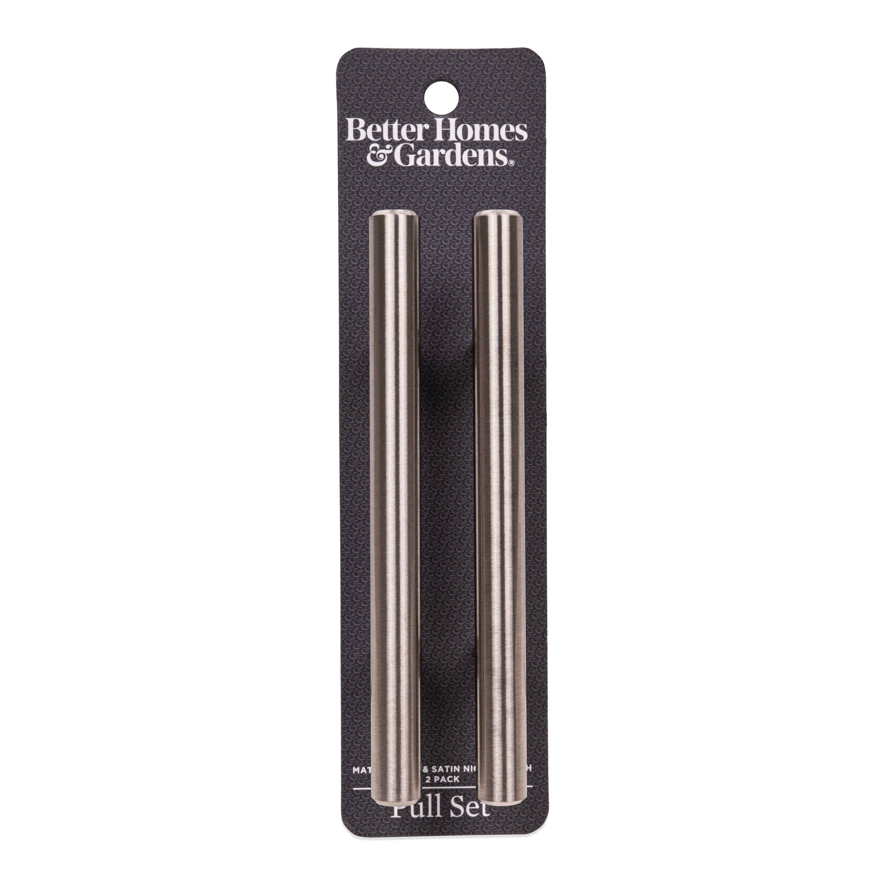 (2 pack) Better Homes & Gardens 3 Inch Center-to-Center Bar Pull Satin Nickel 2 Pack