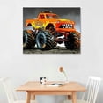 thumbnail image 2 of Creowell Watercolor Cartoon Car Color Racing Vehicle Painting Garage Wall Decor Modern Canvas Prints for Playroom Farmhouse Men Living Room Home 16x12in, 2 of 6