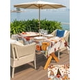 thumbnail image 4 of Outdoor Tablecloth with Umbrella Hole and Zipper, Fall Rectangle Table Cloth 60x84 Inch Waterproof Tablecloth, Orange Pumpkins Thanksgiving Gnomes Autumn Maple Leaf Picnic Table Cover for Patio, 4 of 7