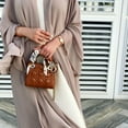 thumbnail image 4 of HGYCPP Women Muslim Long Sleeve Flowy Maxi Cardigan Islamic Open Front Kimono Abaya Robe Turkey Kaftan Solid Color Belted Loose Dubai Cover Up Dress, 4 of 17